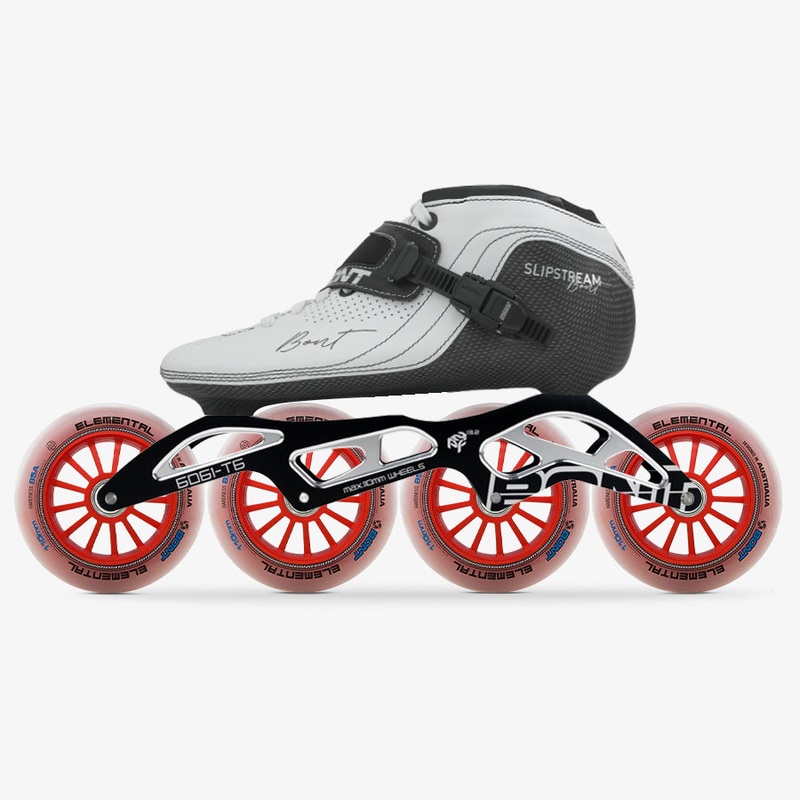Slipstream Inline Speed Skates White 2PF 6061 13.2″ Black 2PT 195mm 1104_Elemental 110mm_Bont Pro 230mm