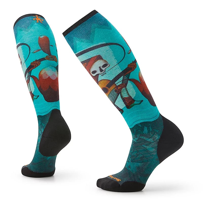 Women’s Ski Targeted Cushion Print Over The Calf Socks TWILIGHT BLUE S
