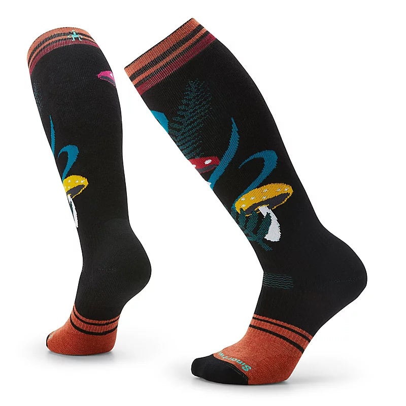 Women’s Snowboard Full Cushion Fungi Fabulous Over The Calf Socks BLACK S