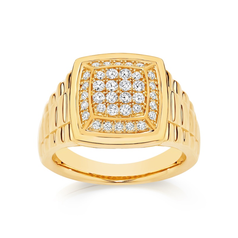 9ct 0.50ct diamond gents watch link ring