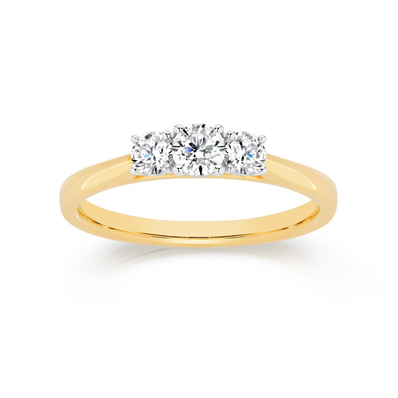 9ct 0.50ct diamond trilogy ring