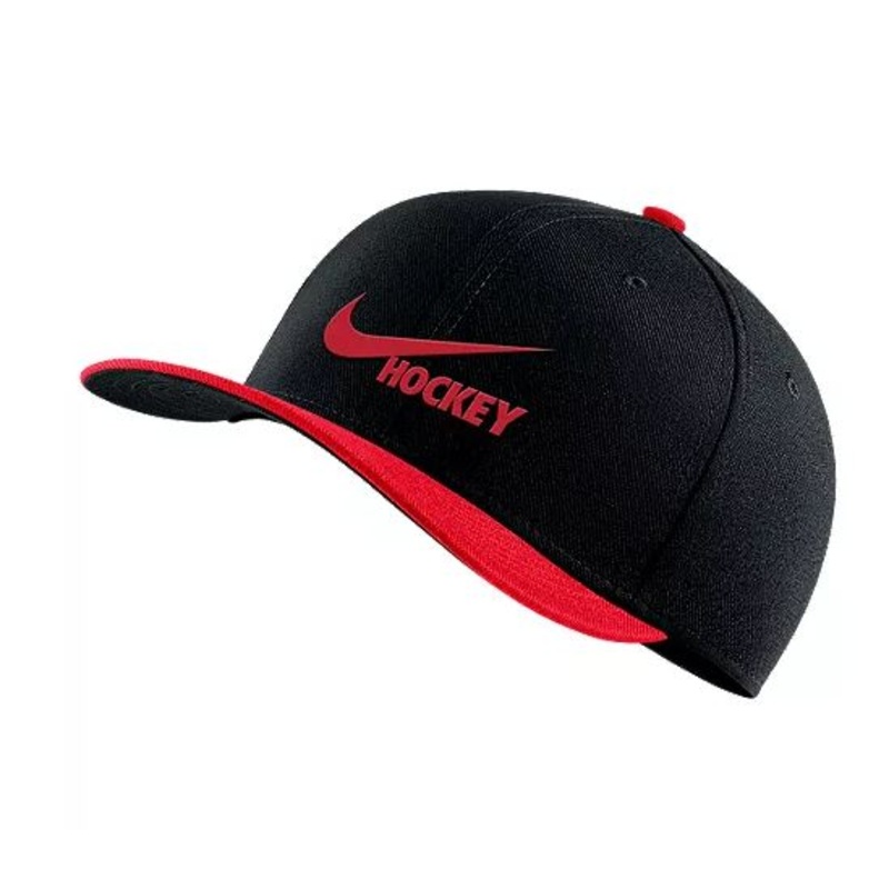 Hockey Swoosh Flex Youth Hat BLACK/RED OS