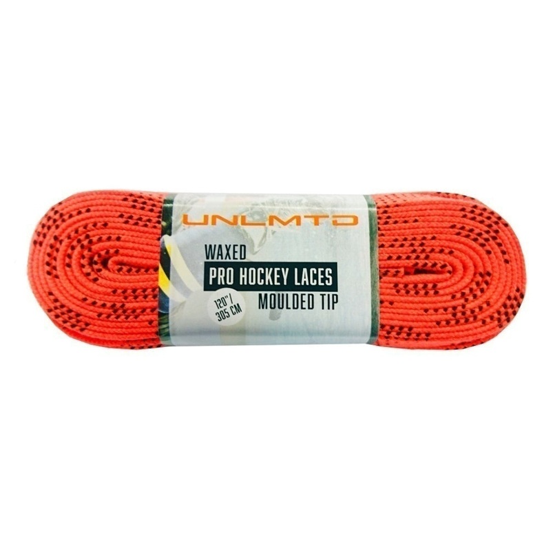 UNLMTD WAX PRO LACES ORANGE 20 pr per size/pck 183