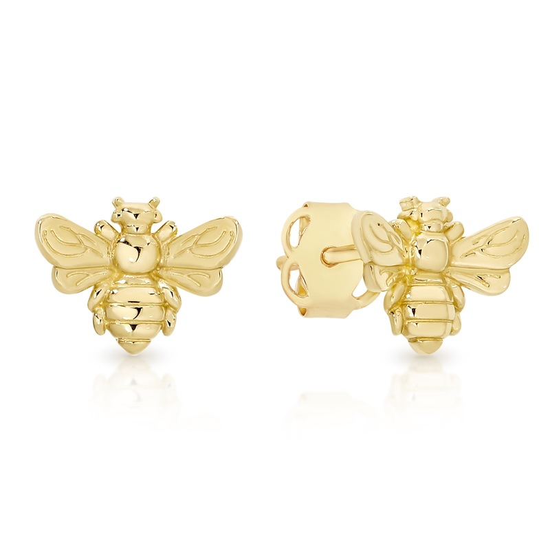 9ct gold bee studs