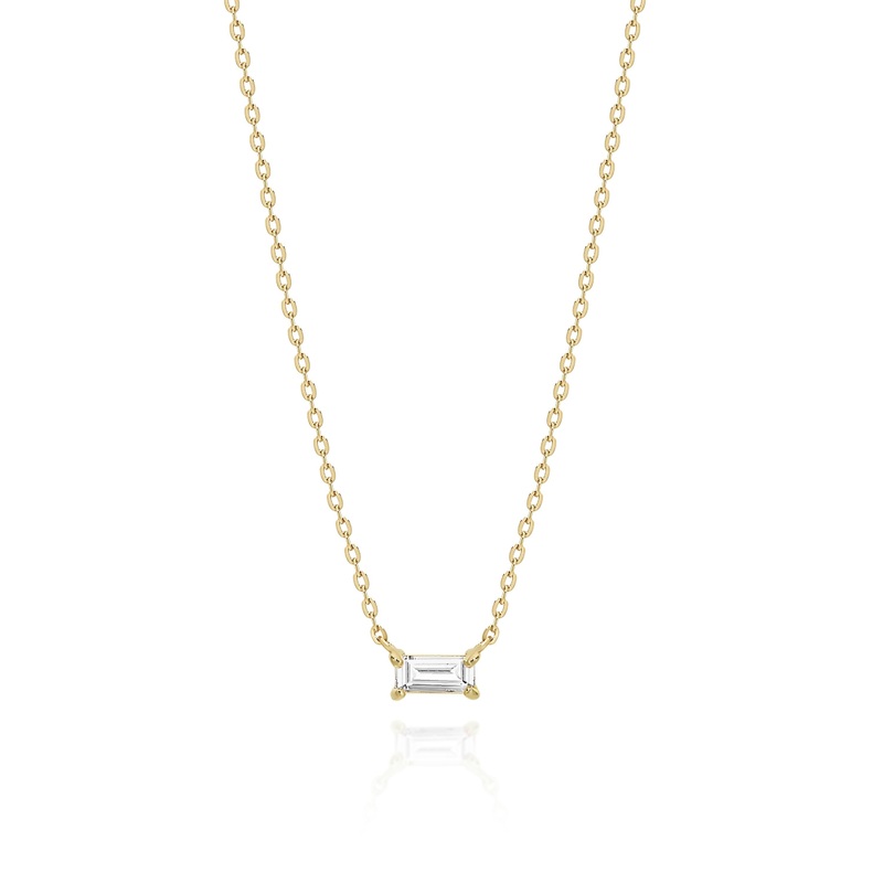 9ct gold emerald cut necklet