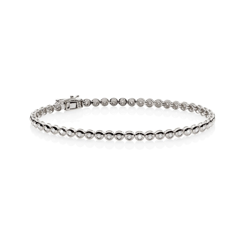 9ct white gold 1.13ct diamond tennis bracelet
