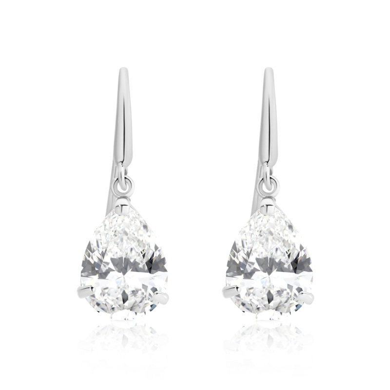 9ct white gold cubic zirconia earrings