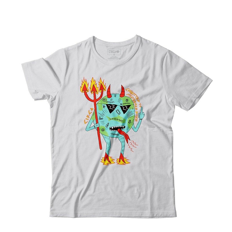 DEVIL T-Shirt – White S 100% Organic Cotton White