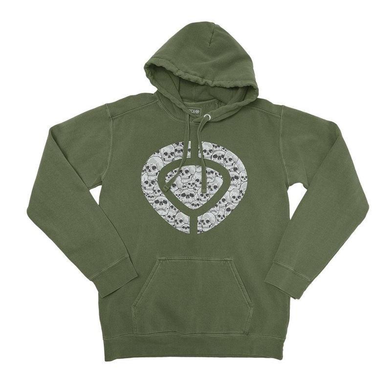 Hoodie ICON SKULL – Military Green S Green 80% Cotton/20% Polyester