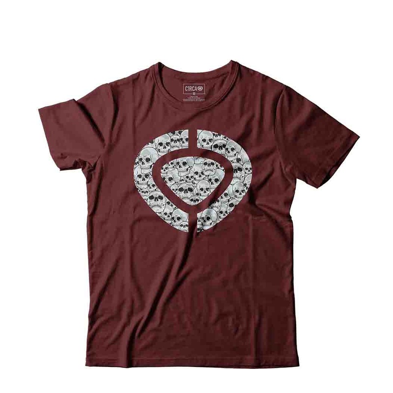 ICON SKULL T-Shirt – Maroon S Red 100% Organic Cotton