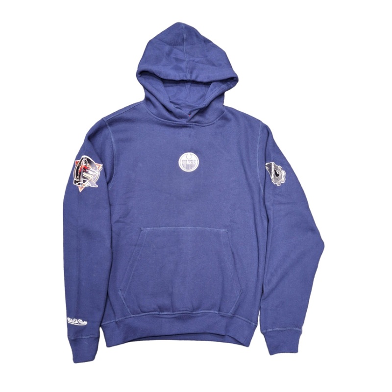Mitchell & Ness Men’s NHL Edmonton Oilers Big Hood Hoodie Blue Small
