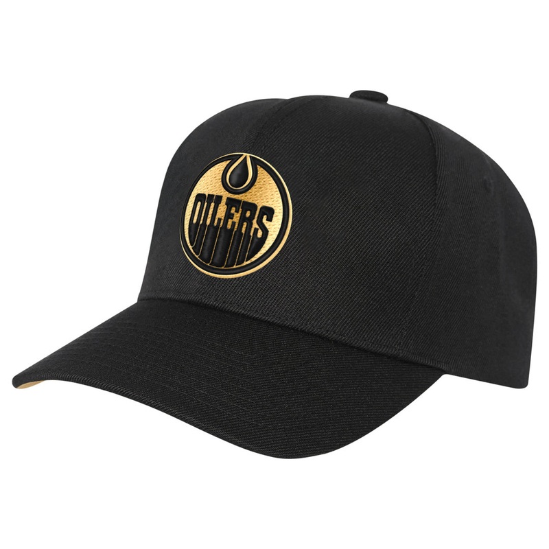 Mitchell & Ness Youth NHL Edmonton Oilers Pre-Curved Pinned Gold Hat