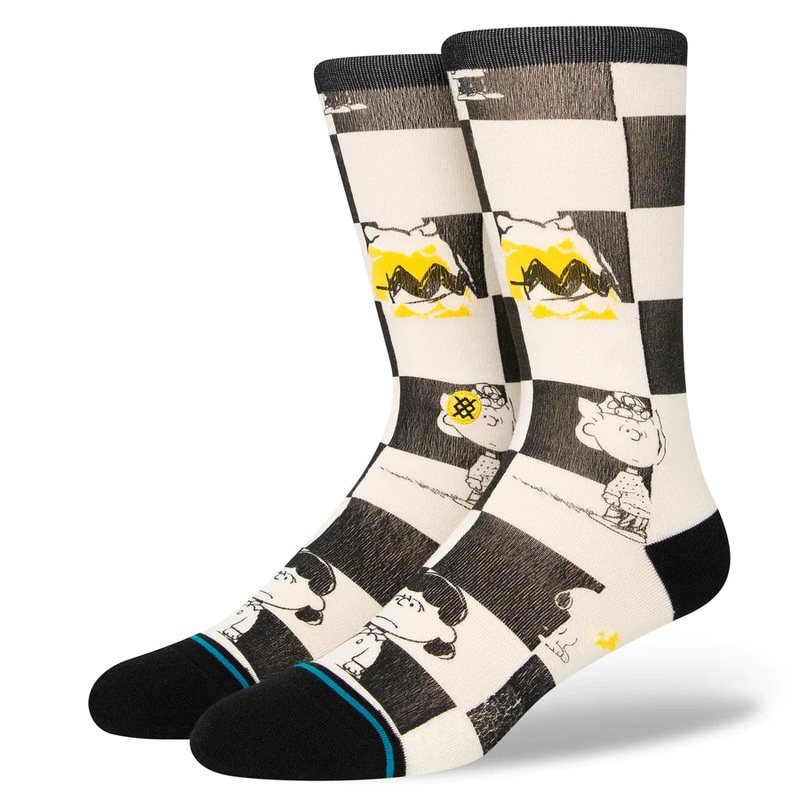 Peanuts X Checked Crew Socks BLACK S