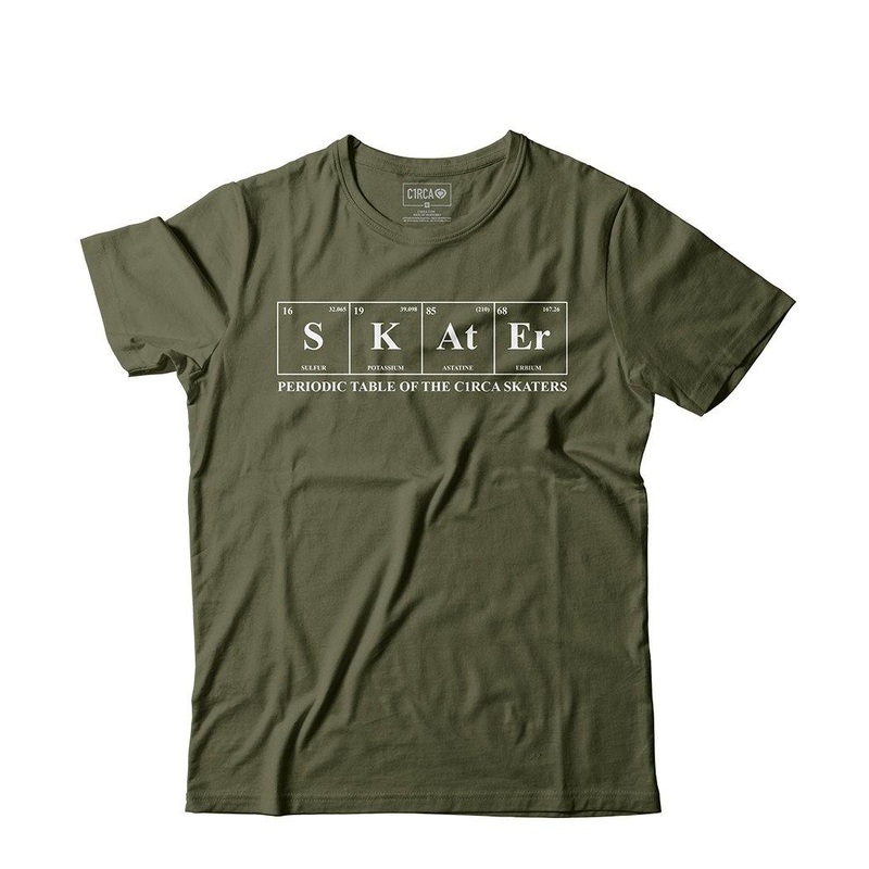 SKAtEr T-Shirt – Military Green S 100% Organic Cotton Green