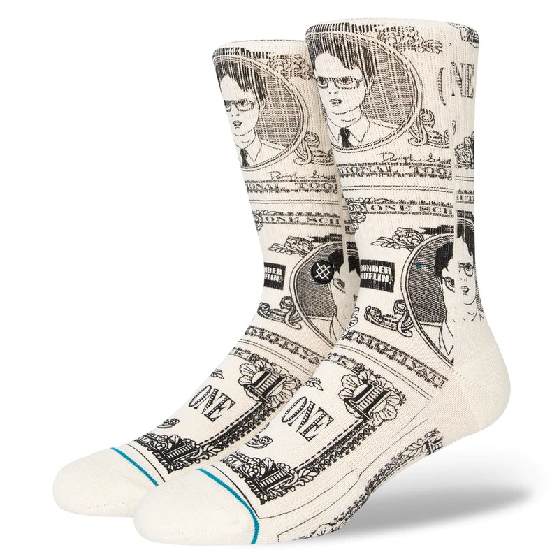 The Office X Schrute Bucks Crew Socks OFF WHITE M