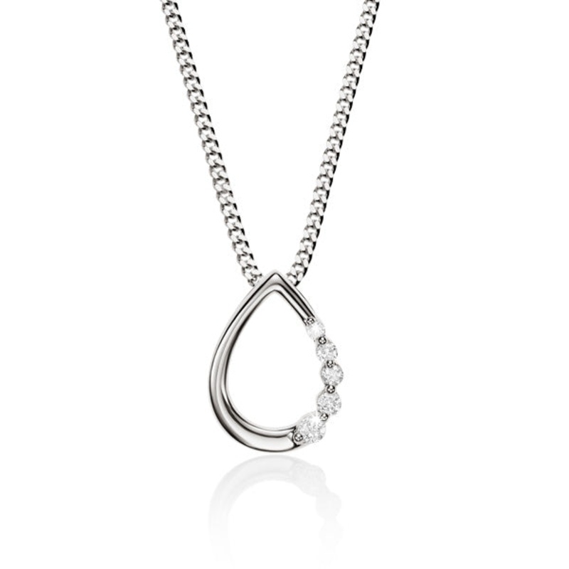9ct white gold 0.05ct diamond pendant