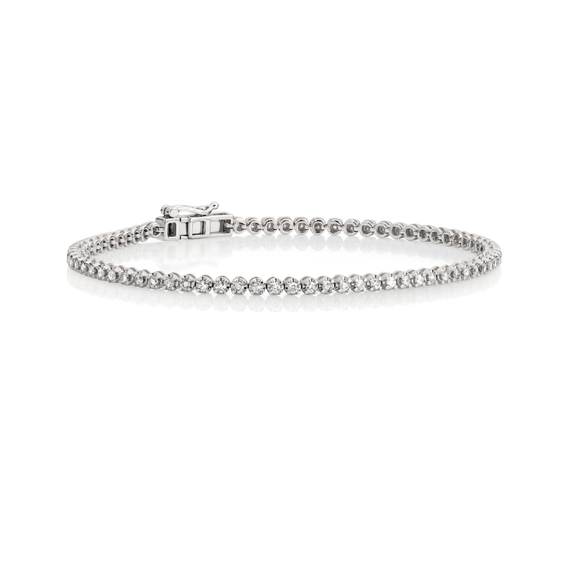 9ct white gold 1.00ct diamond tennis bracelet