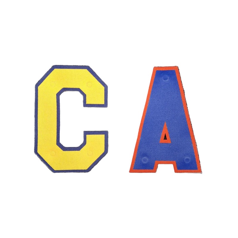 ACE Snap On Letter ‘A & C’ for Hockey Jerseys “C” Black/Gold