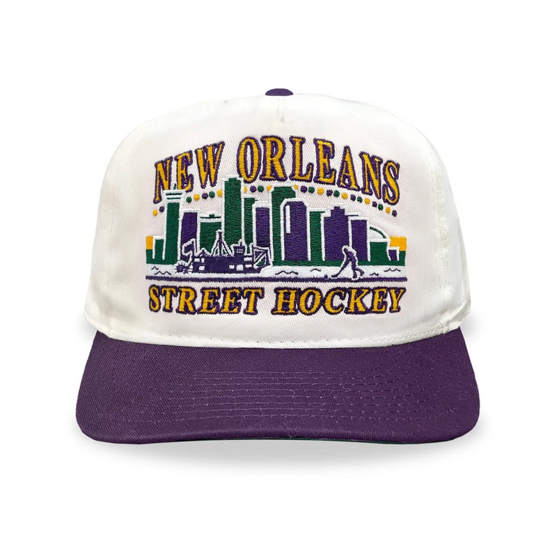 Celly Hockey New Orleans Street Hockey Snapback Cap Cream/Purple