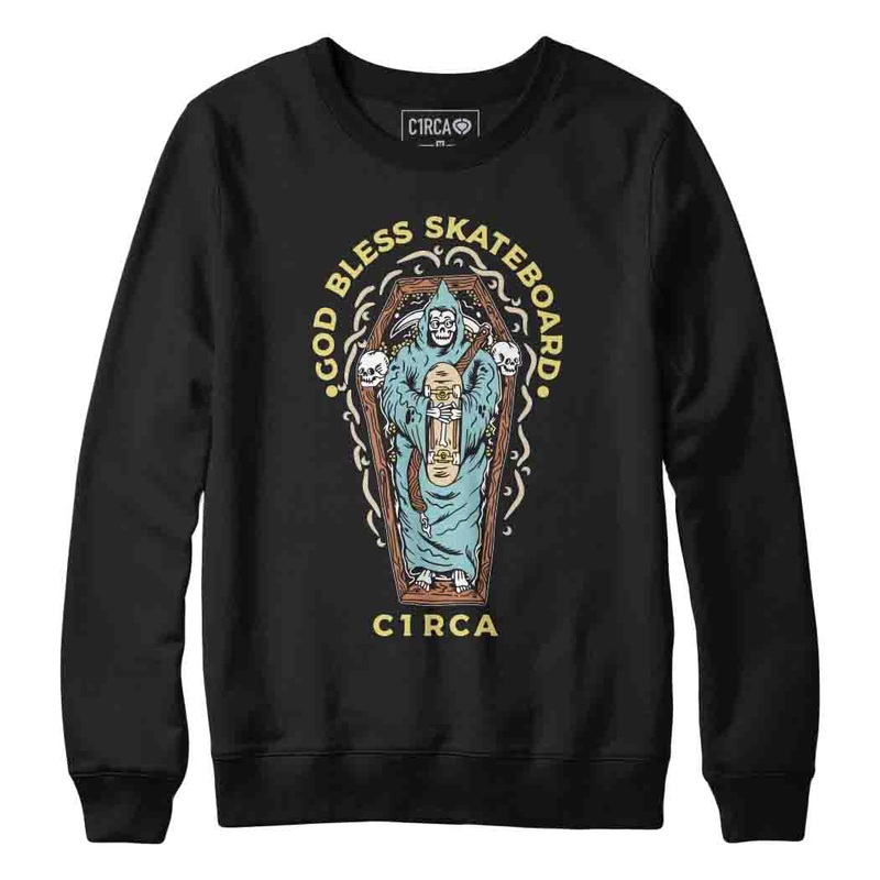Crew GOD BLESS – Black S 80% Cotton/20% Polyester Black