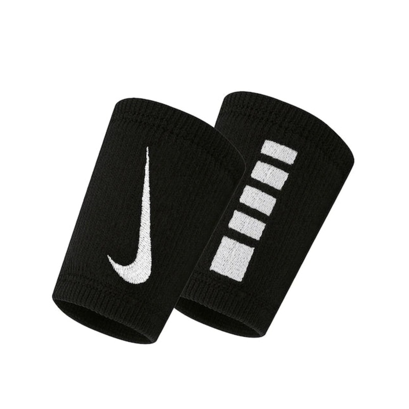Elite Doublewide 2 Pack Wristbands BLACK OS