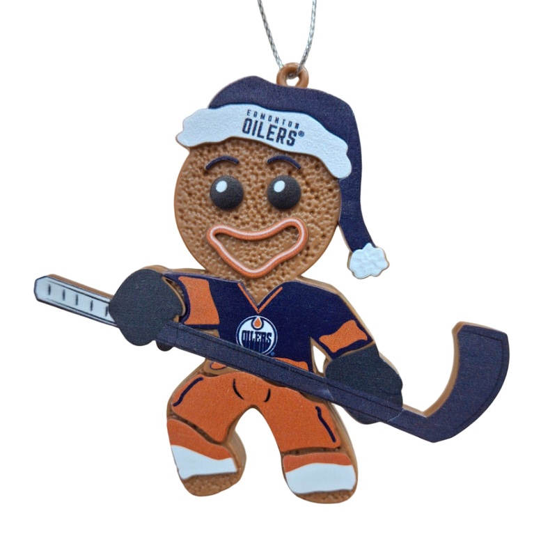 FOCO NHL Edmonton Oilers Gingerbread Man Ornament