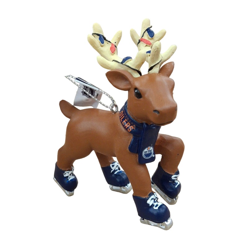 FOCO NHL Edmonton Oilers Resin Reindeer Ornament