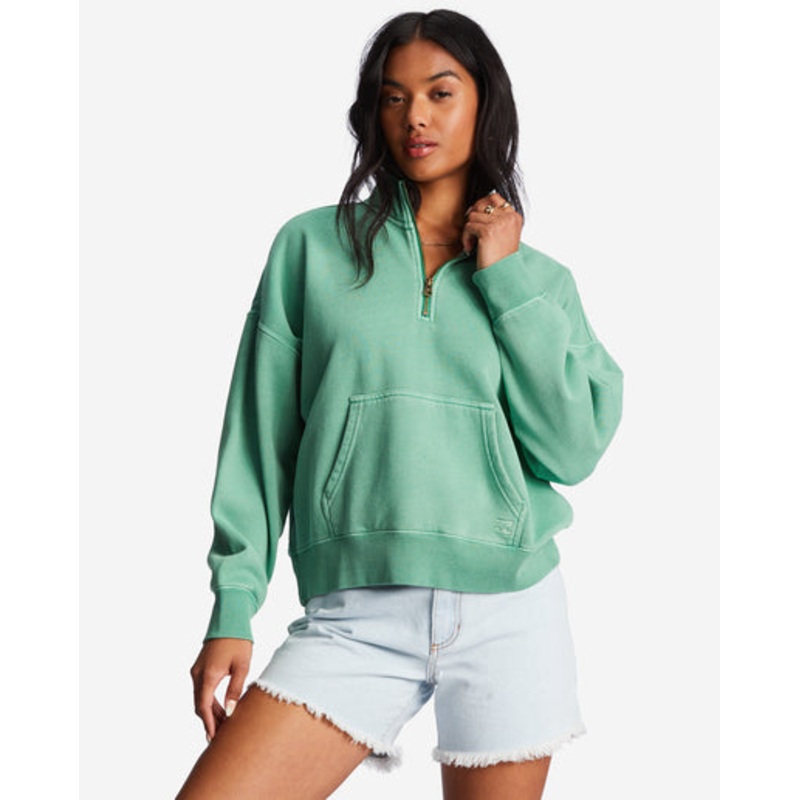 Women’s Lazy Mornings Half-Zip Pullover Sweatshirt SWEET GRASS S