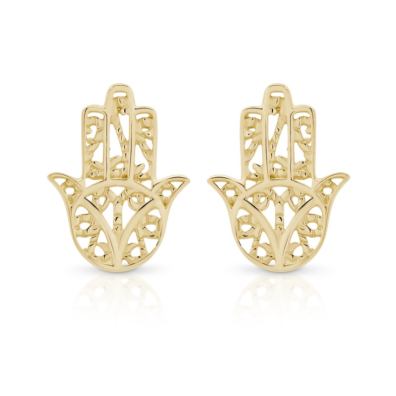 9ct gold hamsa earrings