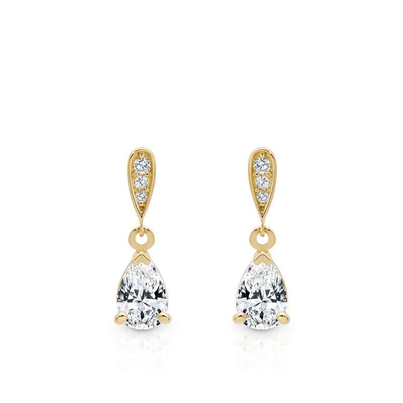 9ct gold stone set drop earrings