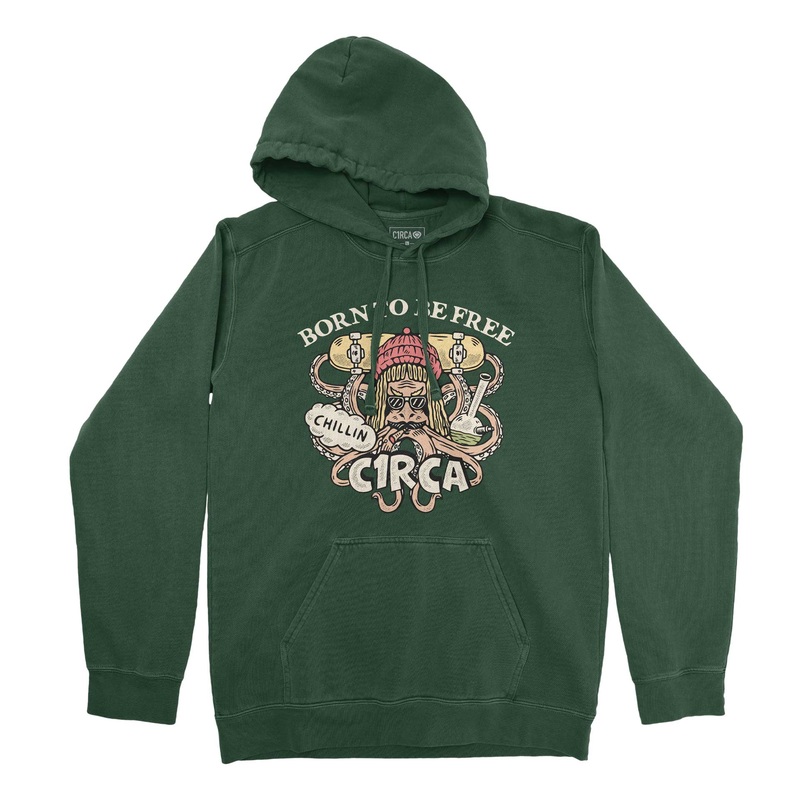 Hoodie BE FREE – Bottle Green S GREEN 80% Cotton/20% Polyester