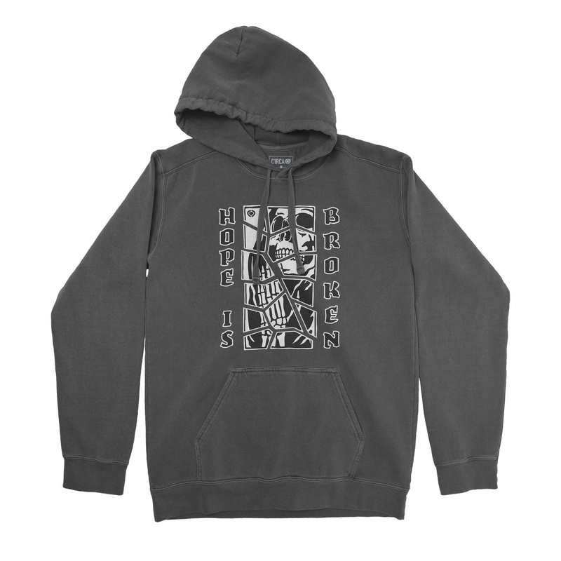 Hoodie BROKEN  – Charcoal M 80% Cotton/20% Polyester Grey