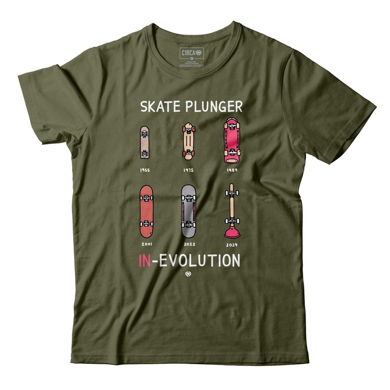 Plunger T-Shirt – Military Green S 100% Organic Cotton Green