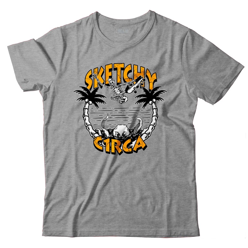 SKETCHY T-Shirt – Athletic Grey M 100% Organic Cotton Grey