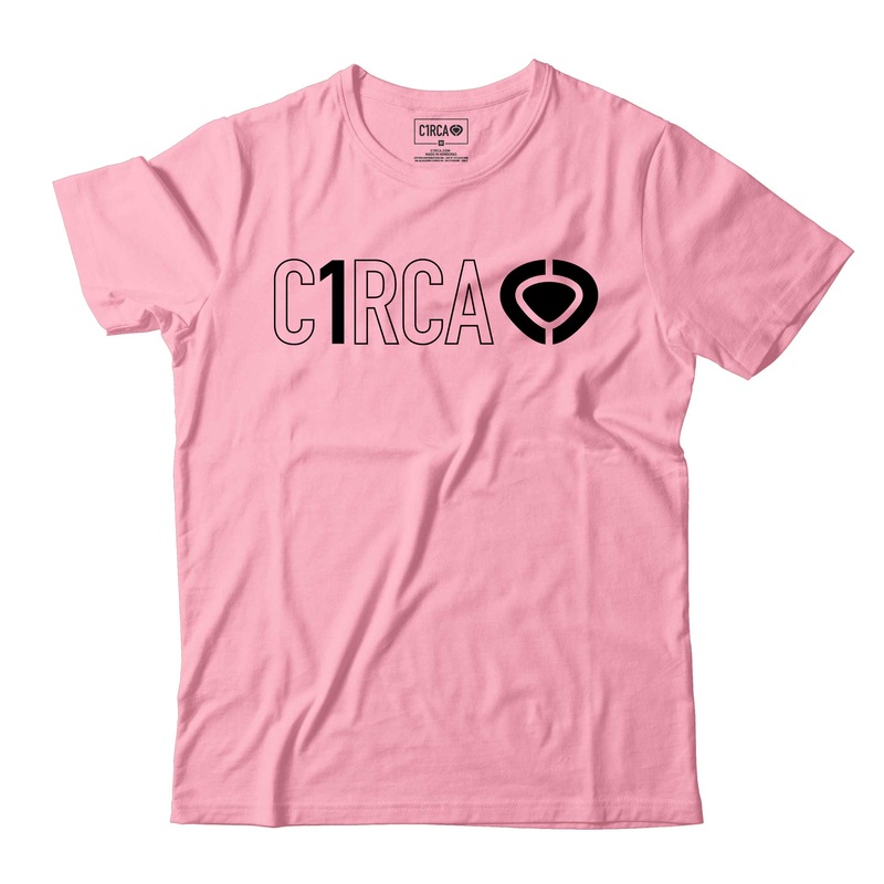 T-Shirt DIN ICON TRACK – Cotton Pink/Black M Pink 100% Organic Cotton