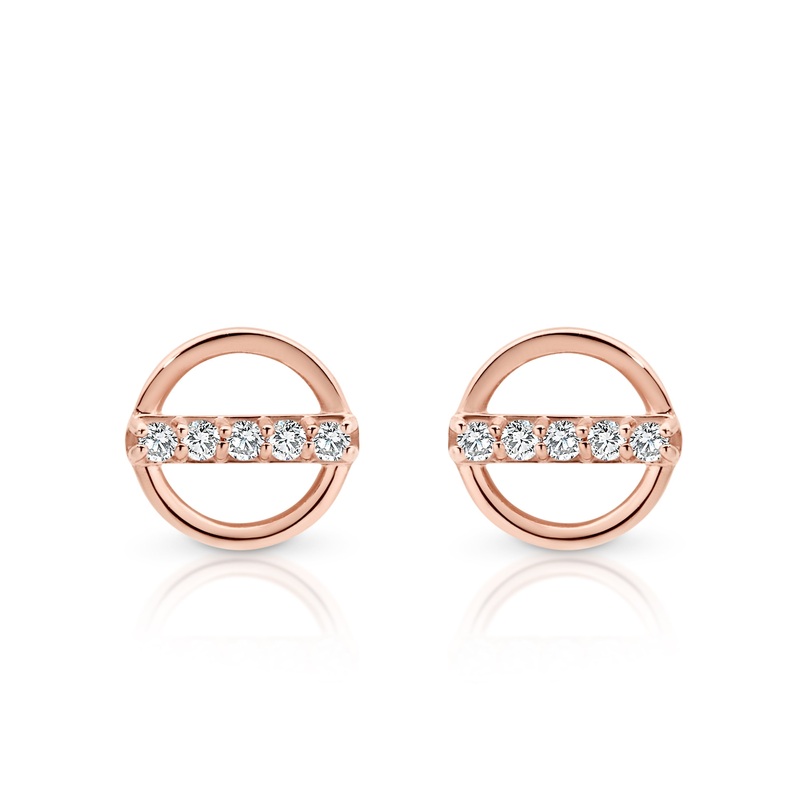9ct rose gold circle studs