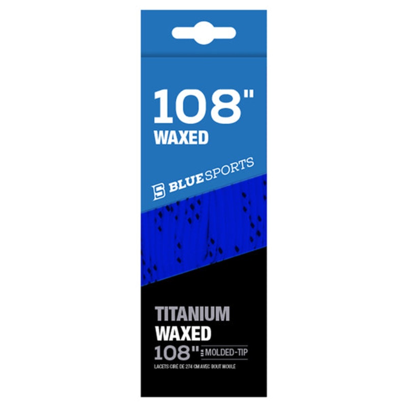 Blue Sports Titanium Waxed Laces – Blue/Black 108