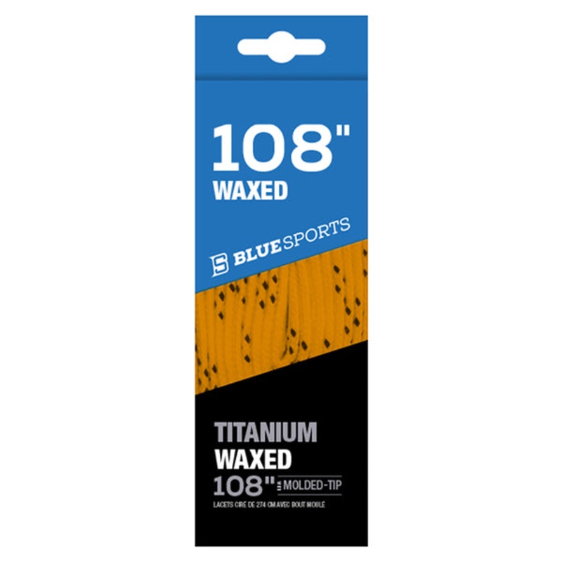 Blue Sports Titanium Waxed Laces – Orange/Black 108