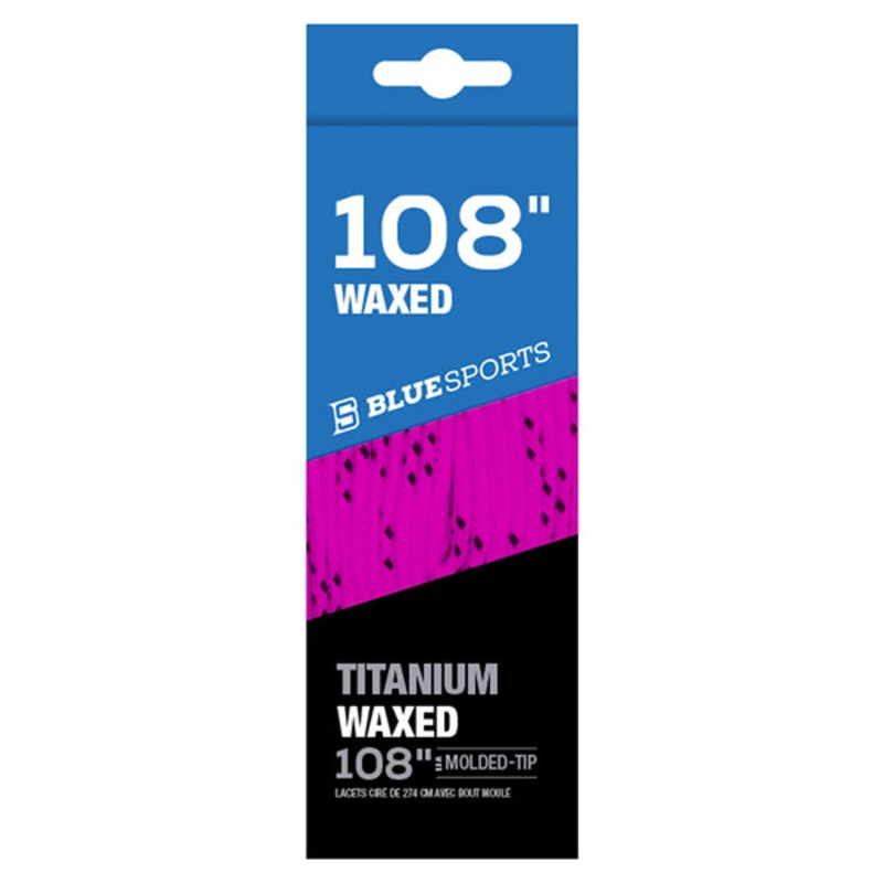 Blue Sports Titanium Waxed Laces – Pink/Black 108