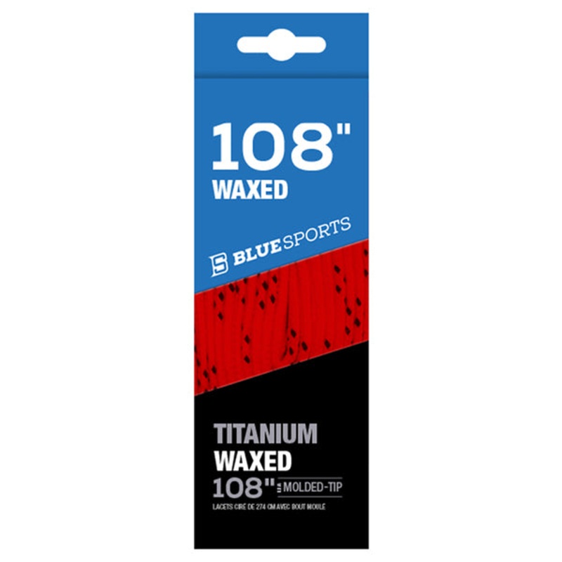 Blue Sports Titanium Waxed Laces – Red/Black 108