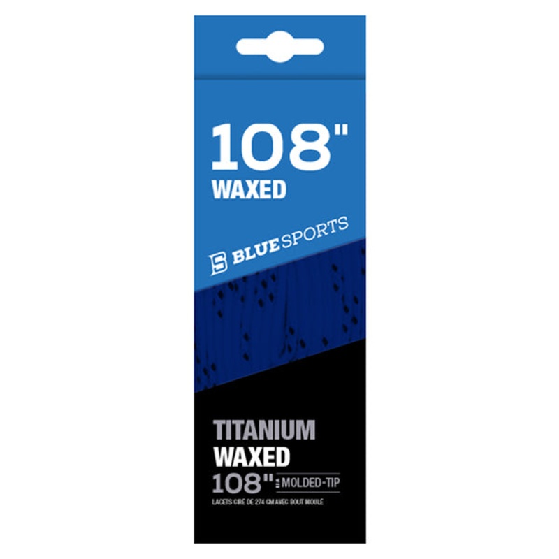 Blue Sports Titanium Waxed Laces – Royal/Black 108