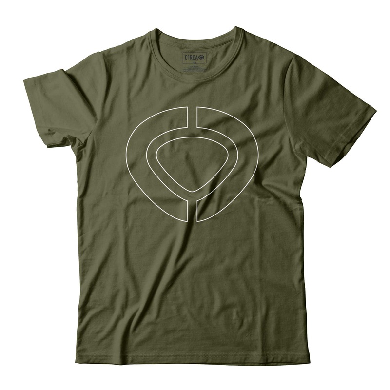 ICON TRACK T-Shirt – Military Green/White M 100% Organic Cotton Green