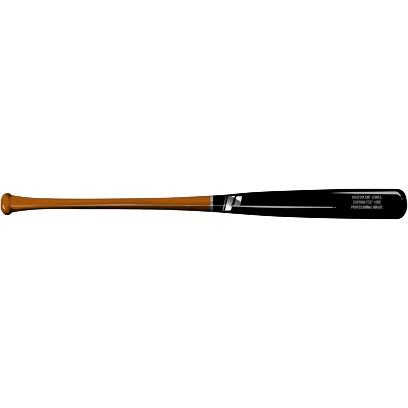 PSFT23(-3) Custom Cut Birch Wood Baseball Bat BLACK/OAK 32″