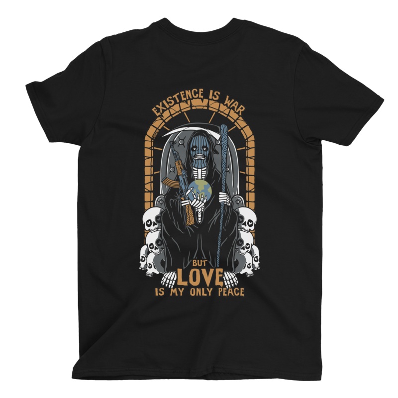 WARLORD TEE 100% ORGANIC COTTON BLACK S