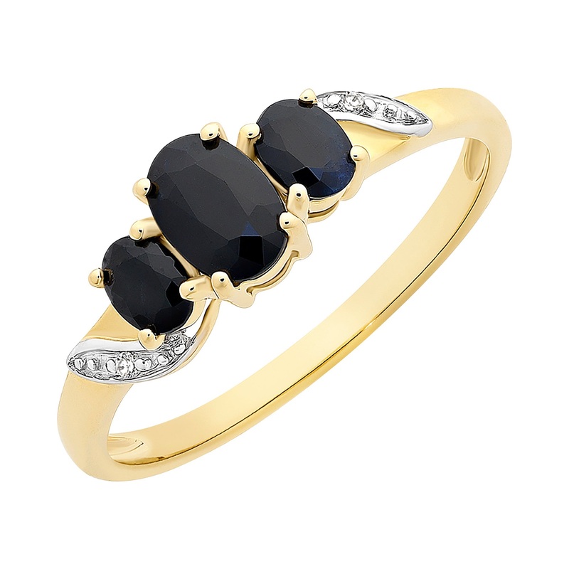 9ct Gold Sapphire & Diamond Ring