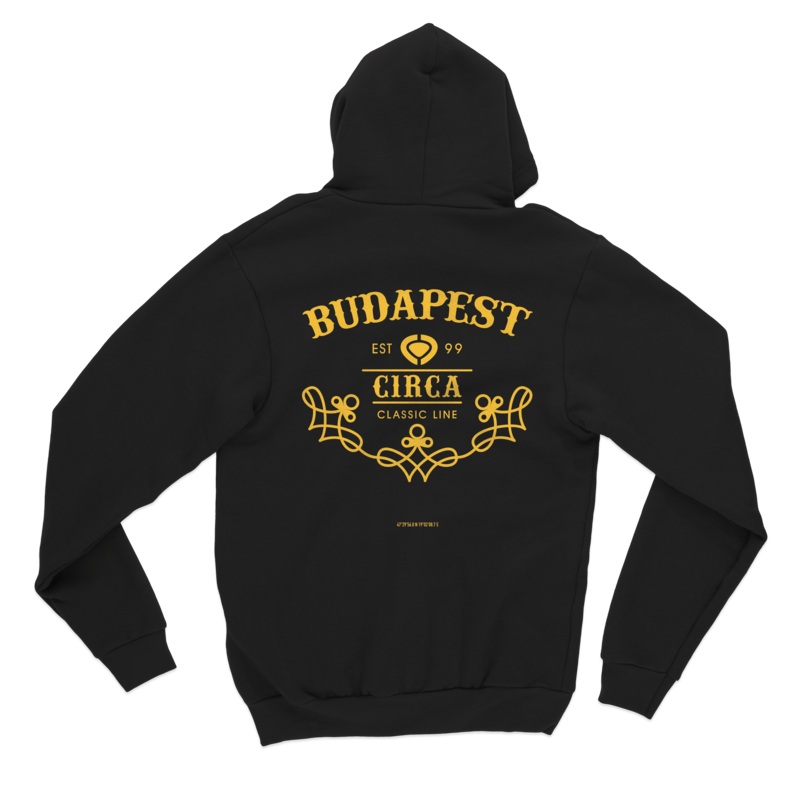 Budapest Hood M BLACK 85% organic combed cotton and 15% recycled polyester