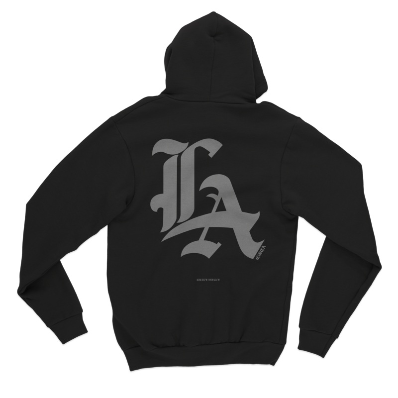 Los Angeles Hood M BLACK 85% organic combed cotton and 15% recycled polyester