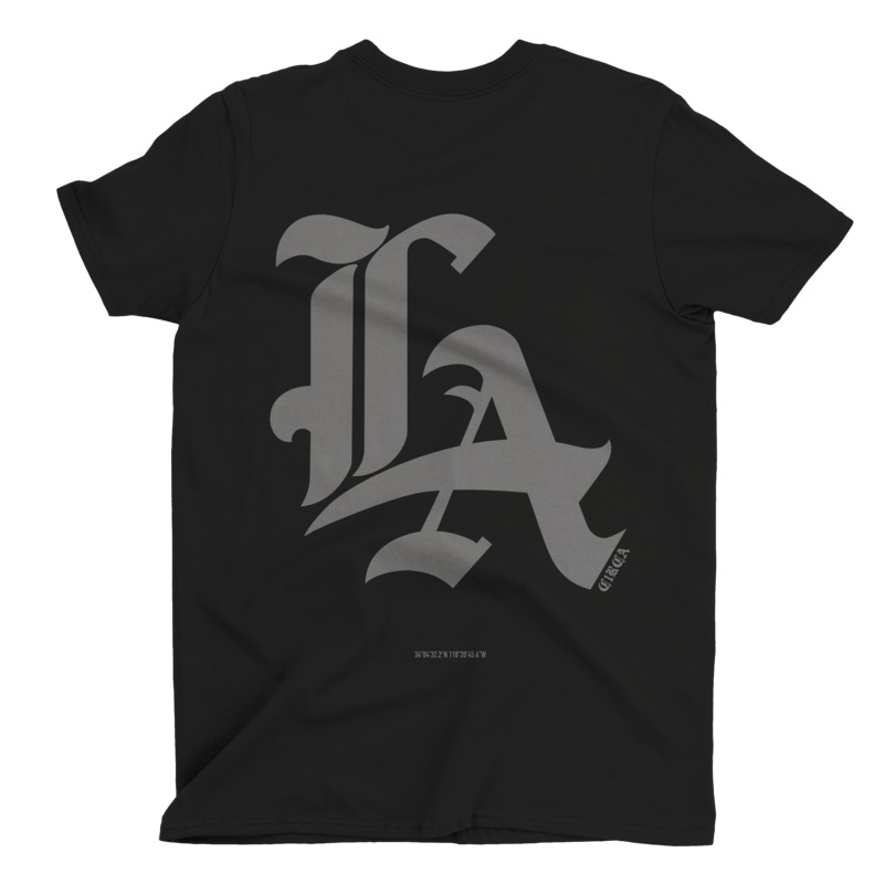 Los Angeles Tee S BLACK 100% ORGANIC COTTON
