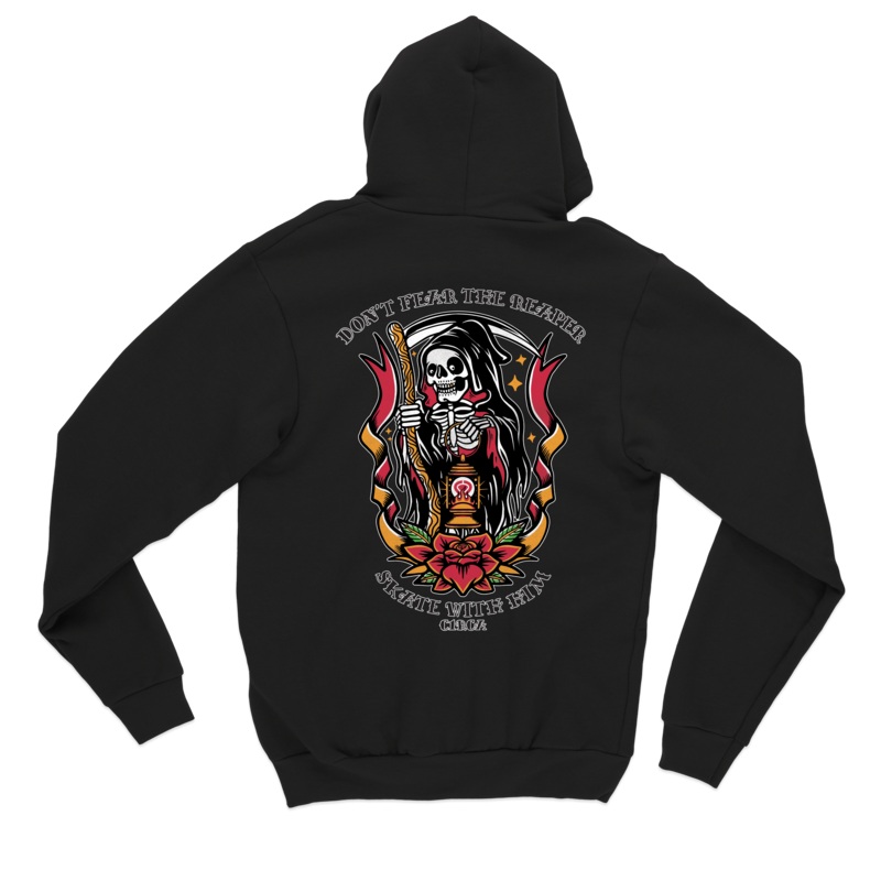 REAPER HOOD-BLACK M Black 85% Cotton/15% Polyester