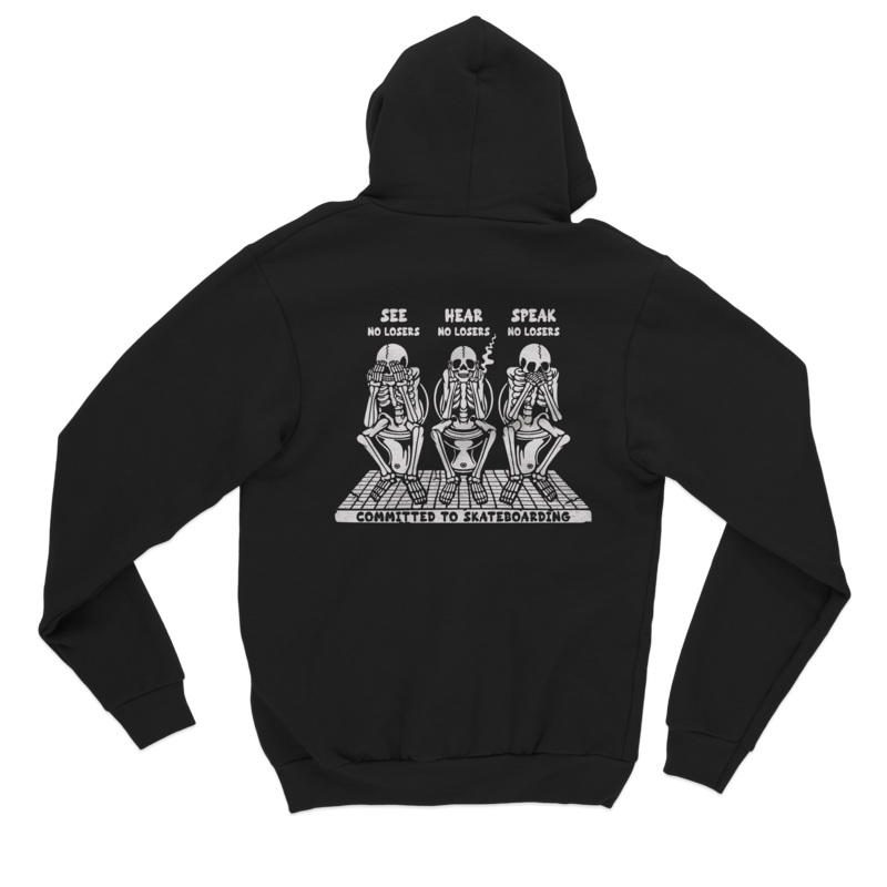 WISE SKULLS HOOD-BLACK M Black 85% Cotton/15% Polyester